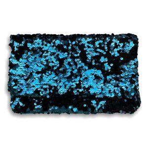 BCBGMaxAzria Lana Blue & Black Sequin Clutch Purse